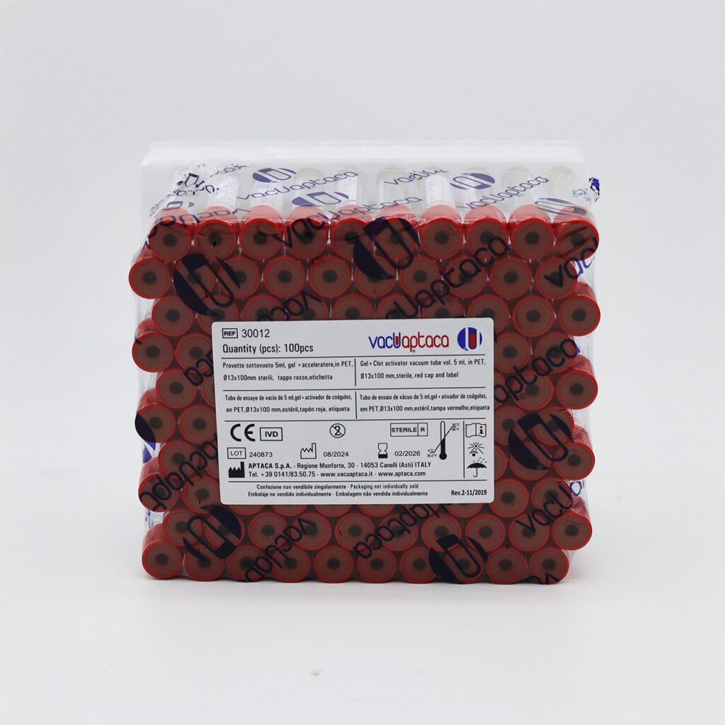 Provetta sottovuoto VacuAptaca – gel 5ml Ø13x100mm – rosso – sterile - immagine 2